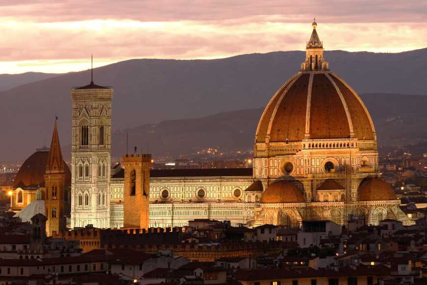 florence cathedral at evening tuscany italy